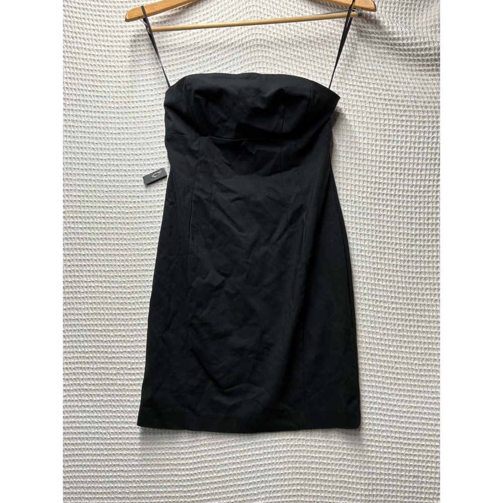 Minimalist Womens Express Strapless Cocktail Mini Dress 8 Black